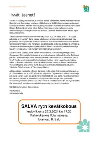 Jäsenkirje 1 2024